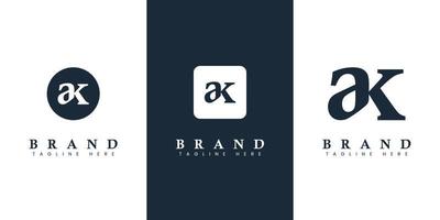 Modern and simple Lowercase AK Letter Logo, suitable for any business with AK or KA initials. vector