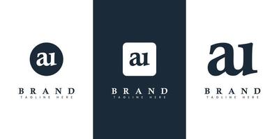 Modern and simple Lowercase AU Letter Logo, suitable for any business with AU or UA initials. vector