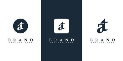 Modern and simple Lowercase AT Letter Logo, suitable for any business with AT or TA initials. vector