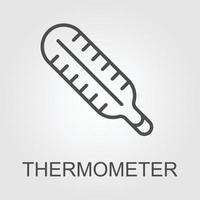 thermometer icon in trendy flat design vector