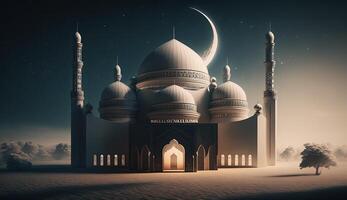 Ramadan kareem mosque of islamic concept photo