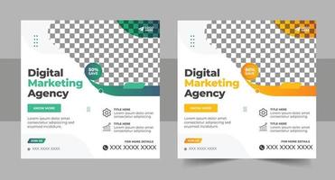 Digital marketing agency social media post template Corporate Business Social Media Web Banner vector