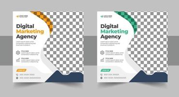 Digital marketing social media post design template vector