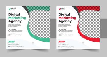 Digital marketing social media post design template vector