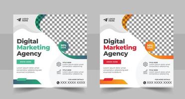 Digital marketing social media post design template vector