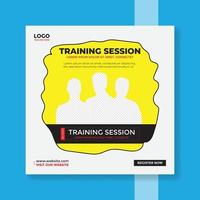 Online multiple guest speaker business live conference social media post template vector