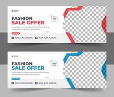 Discount fashion Sale web banner Template Design, Flash sale facebook cover page timeline web ad banner template with photo place modern layout, web banner for product sale, mega sale banner template vector