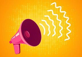 Retro megaphone on yellow background vector