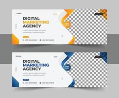 Digital Marketing Facebook Cover Template, Business Social Media Web Banner Design, Creative digital marketing agency Business Facebook cover photo for social media vector