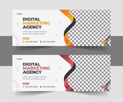 Digital Marketing Facebook Cover Template, Business Social Media Web Banner Design, Creative digital marketing agency Business Facebook cover photo for social media vector