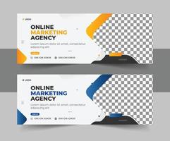 Creative digital marketing agency Business Facebook cover photo for social media, Corporate ads, and discount web banner vector template design
