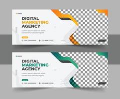 Creative digital marketing agency Business Facebook cover photo for social media, Corporate ads, and discount web banner vector template design