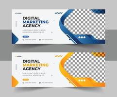 digital márketing agencia negocio Facebook cubrir foto para social medios de comunicación, corporativo anuncios, y descuento web bandera vector modelo diseño