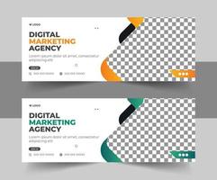 Digital marketing agency Business Facebook cover photo for social media, Corporate ads, and discount web banner vector template