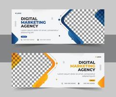 Digital marketing agency Business Facebook cover photo for social media, Corporate ads, and discount web banner vector template