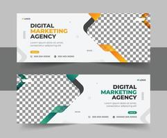 Digital marketing agency and corporate facebook cover template design vector