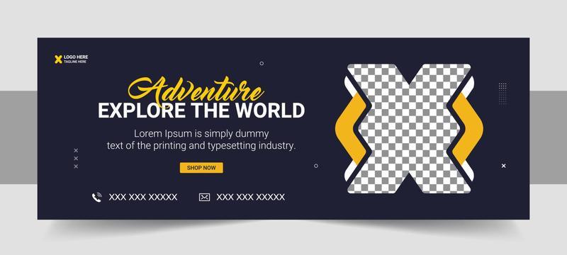 Travel agent and tourism square banner or social media Facebook cover template