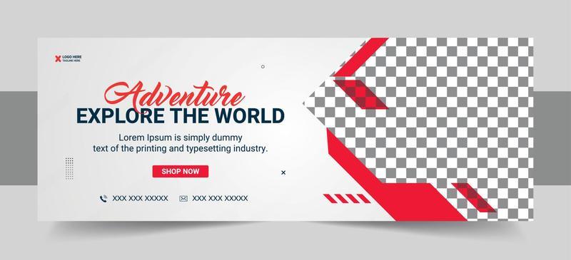 Travel agent and tourism square banner or social media Facebook cover template