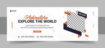 Travel agent and tourism square banner or social media Facebook cover template vector