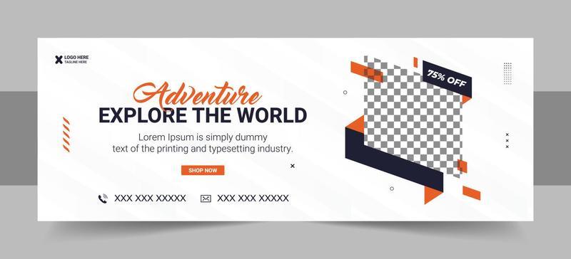 Travel agent and tourism square banner or social media Facebook cover template