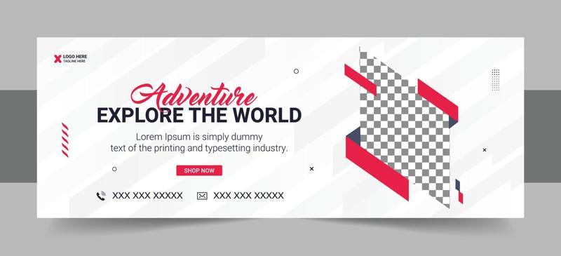 Travel agent and tourism square banner or social media Facebook cover template