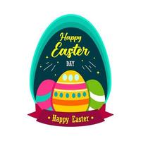 Easter poster and banner template with Easter eggs photo