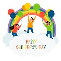 Happy Children's Day Background. Vector Illustration