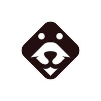 Bear head square unique simple logo vector