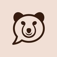 Animal bear chat simple creative logo vector