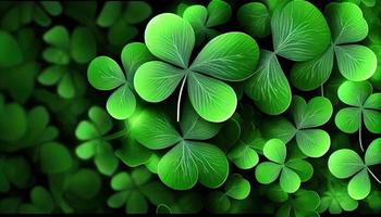Clover background for St. Patricks Day. Ai render. photo