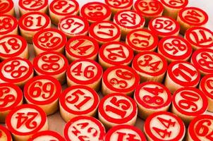 Red wooden numbers photo