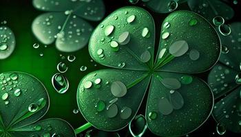 Clover background for St. Patricks Day. Ai render. photo