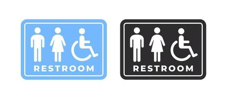 Restroom icons. Water closet. Restroom for people with physical disabilities. Vector scalable graphics