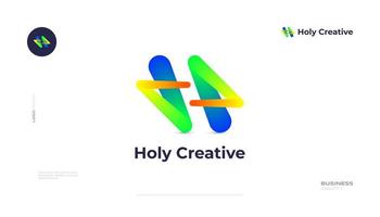 Bold and Vibrant Letter H Logo Design with Colorful Gradient Style. Suitable for Business and Technology Logo vector