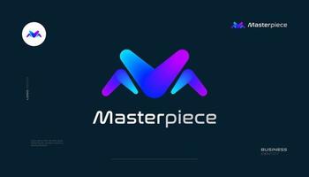 Bold and Vibrant Letter M Logo Design with Colorful Gradient Style. Suitable for Business and Technology Logo vector