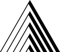 negro triangular logo rayas en moderno estilo vector