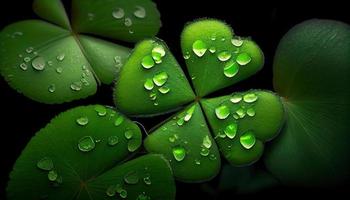 Clover background for St. Patrick Day. Ai render. photo