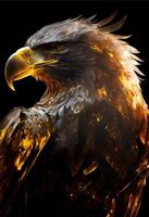 Fire eagle logo. AI render. photo
