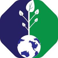 plantilla de diseño de logotipo de vector de árbol de globo. planeta y eco símbolo o icono.