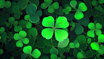 Clover background for St. Patrick Day. Ai render. photo