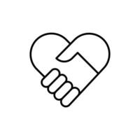 together in goodness icon. outline icon vector