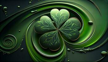 Clover background for St. Patricks Day. Ai render. photo