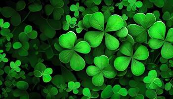 Clover background for St. Patrick Day. Ai render. photo