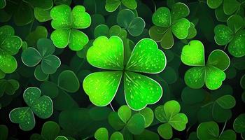 Clover background for St. Patrick Day. Ai render. photo