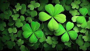Clover background for St. Patrick Day. Ai render. photo