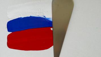 création une drapeau de Russie avec acrylique des peintures et palette couteau video