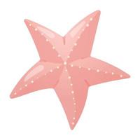 Isolated vector image on white background. Realistic starfish with speckles. Design element.