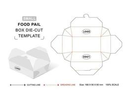 Food pail box small die cut template vector