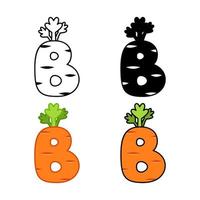 Alphabet B in flat style isolated vector