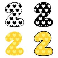 Number 2 in flat style isolated vector